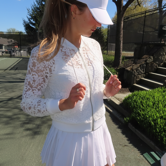 Model in Lace Jacket